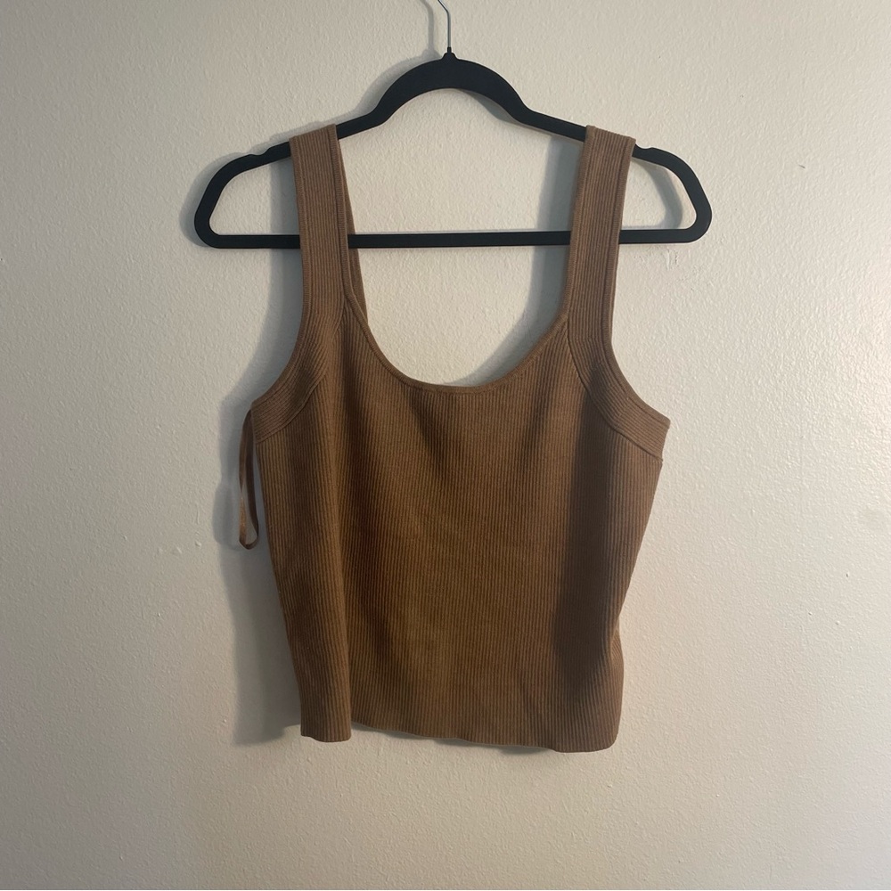 Women's Ayr  Tan Sleeveless Ribbed Top